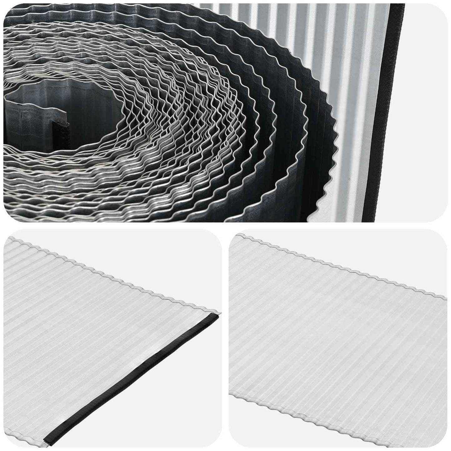 Lawn Edging 5 m x 20 cm Galvanised Steel Silver