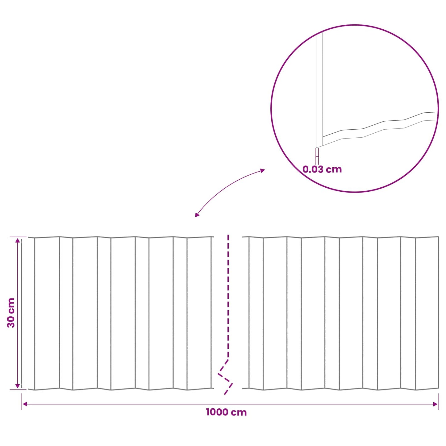 Lawn Edging 10 m x 30 cm Galvanised Steel Silver