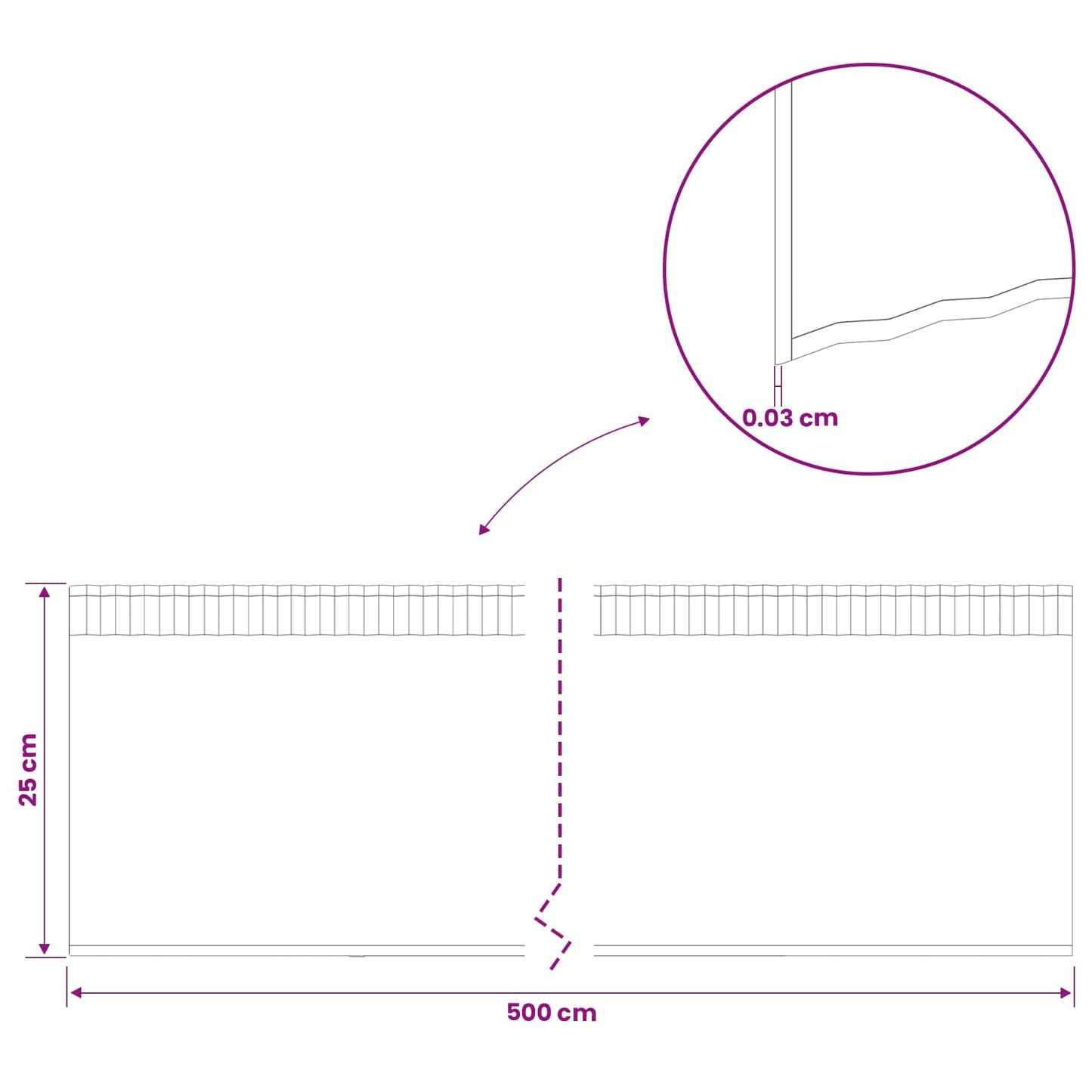 Lawn Edging 5 m x 25 cm Galvanised Steel Silver
