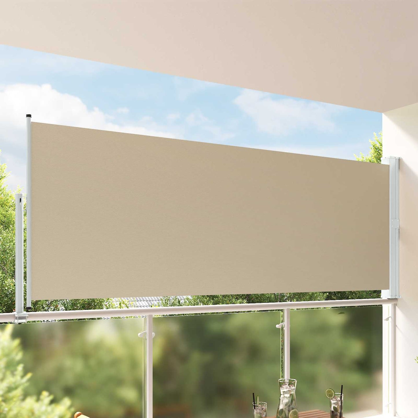 Side Awning 160 x 300 cm 100% polyester iron steel Rectangular
