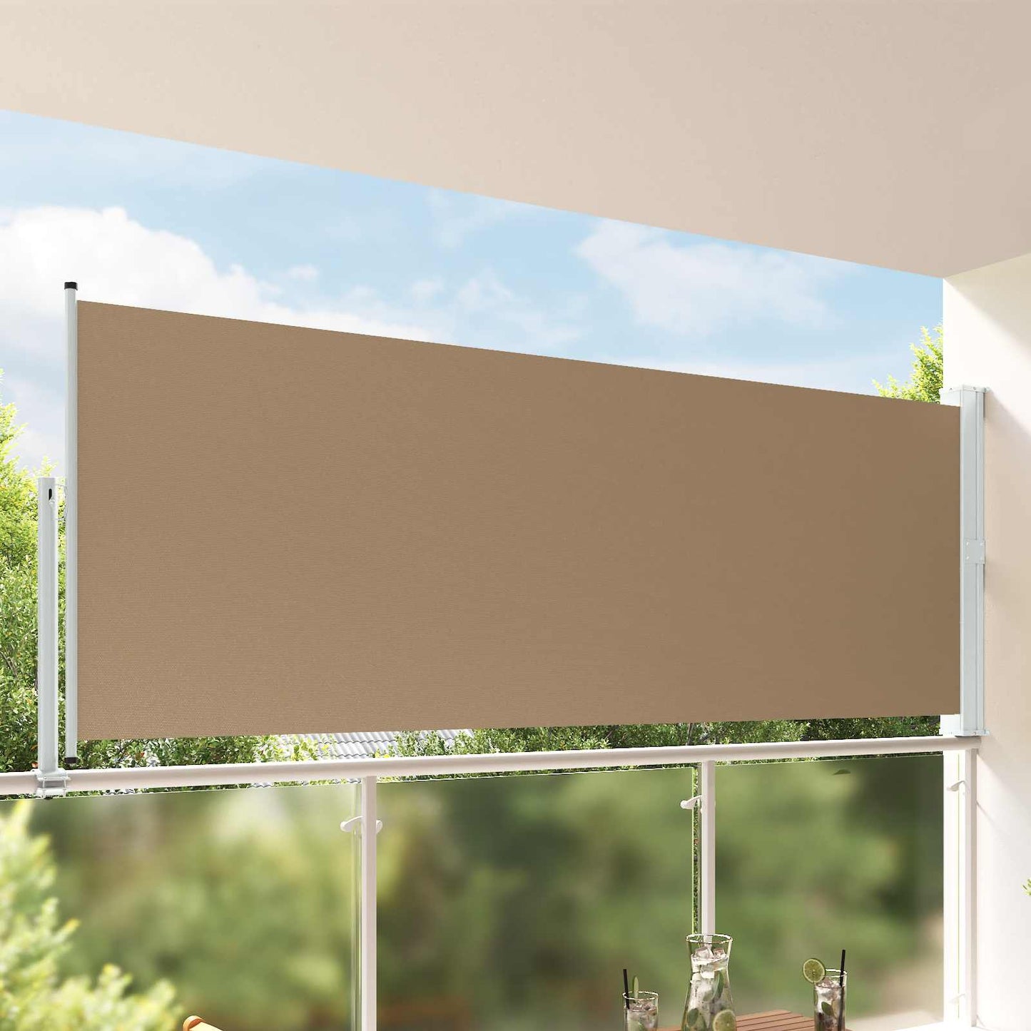 Side Awning 160 x 300 cm 100% polyester iron steel Rectangular