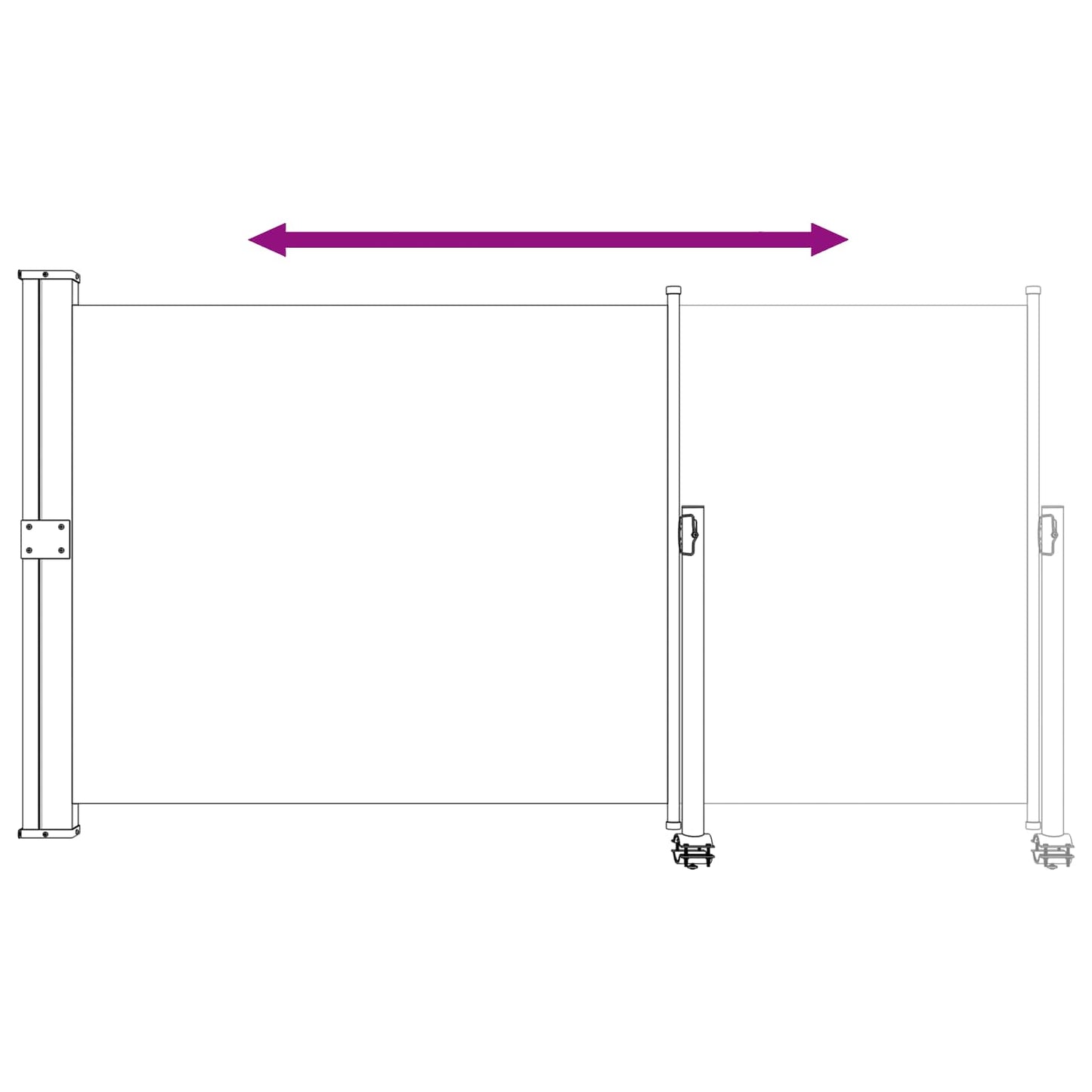 Side Awning 160 x 300 cm 100% polyester iron steel Rectangular