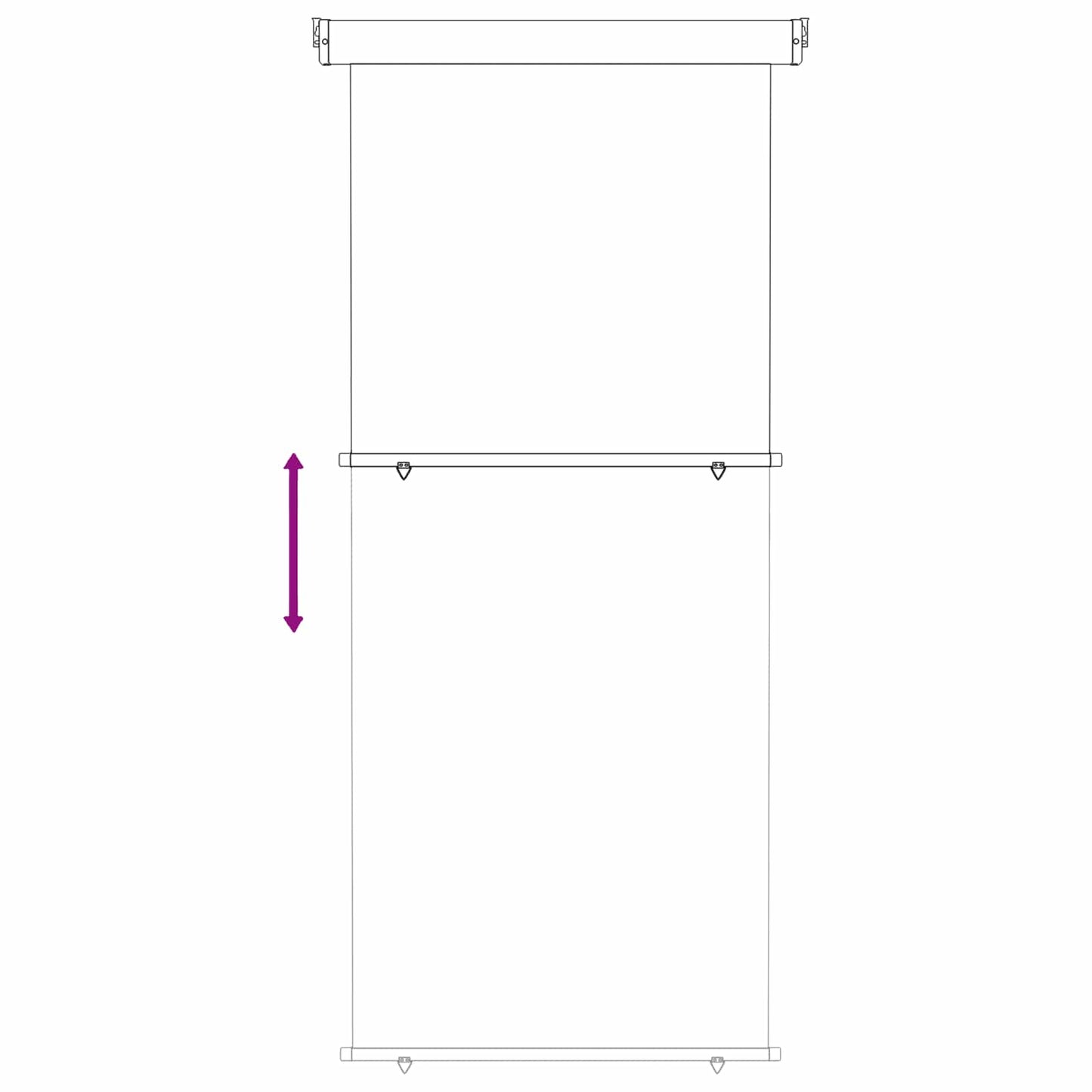 Balcony Side Awning 100 x 250 cm 100% polyester iron steel