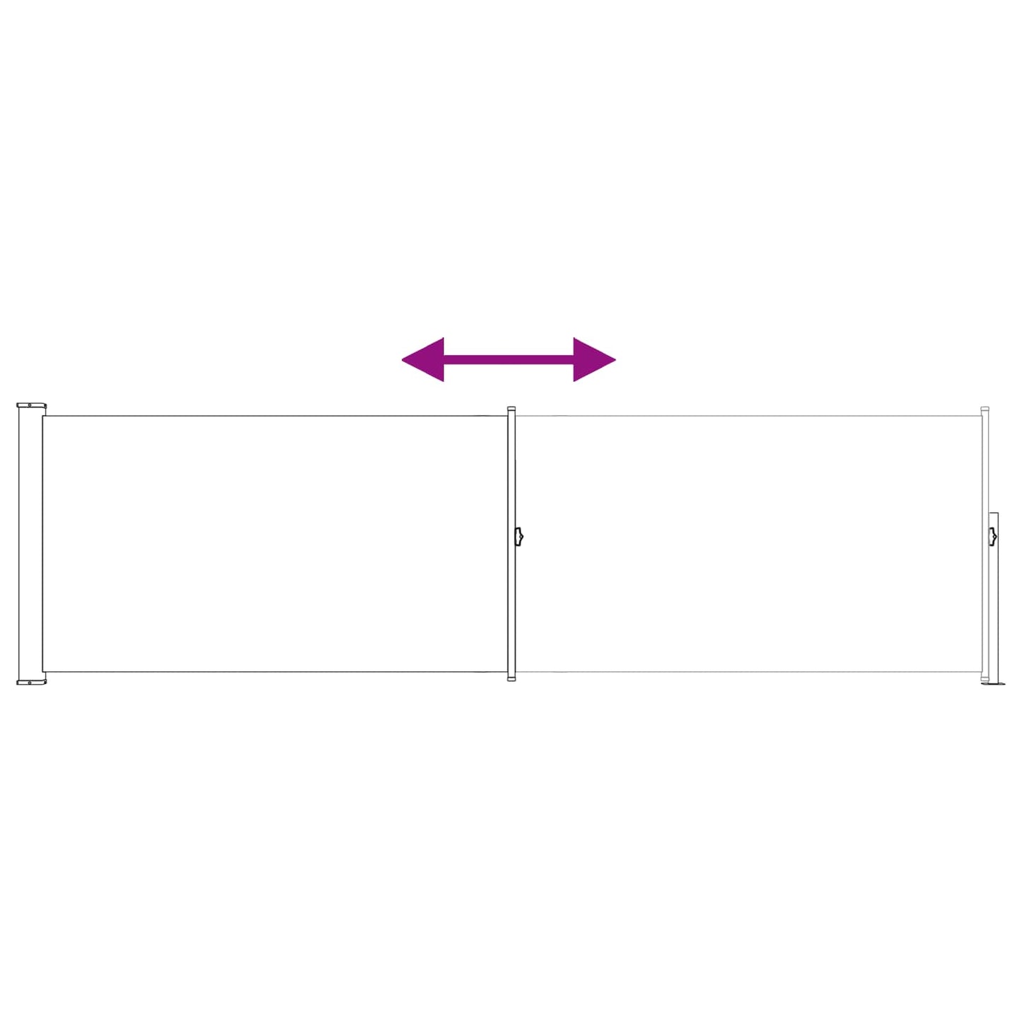 Retractable Side Awning 120 x 300 cm Polyester Rectangular