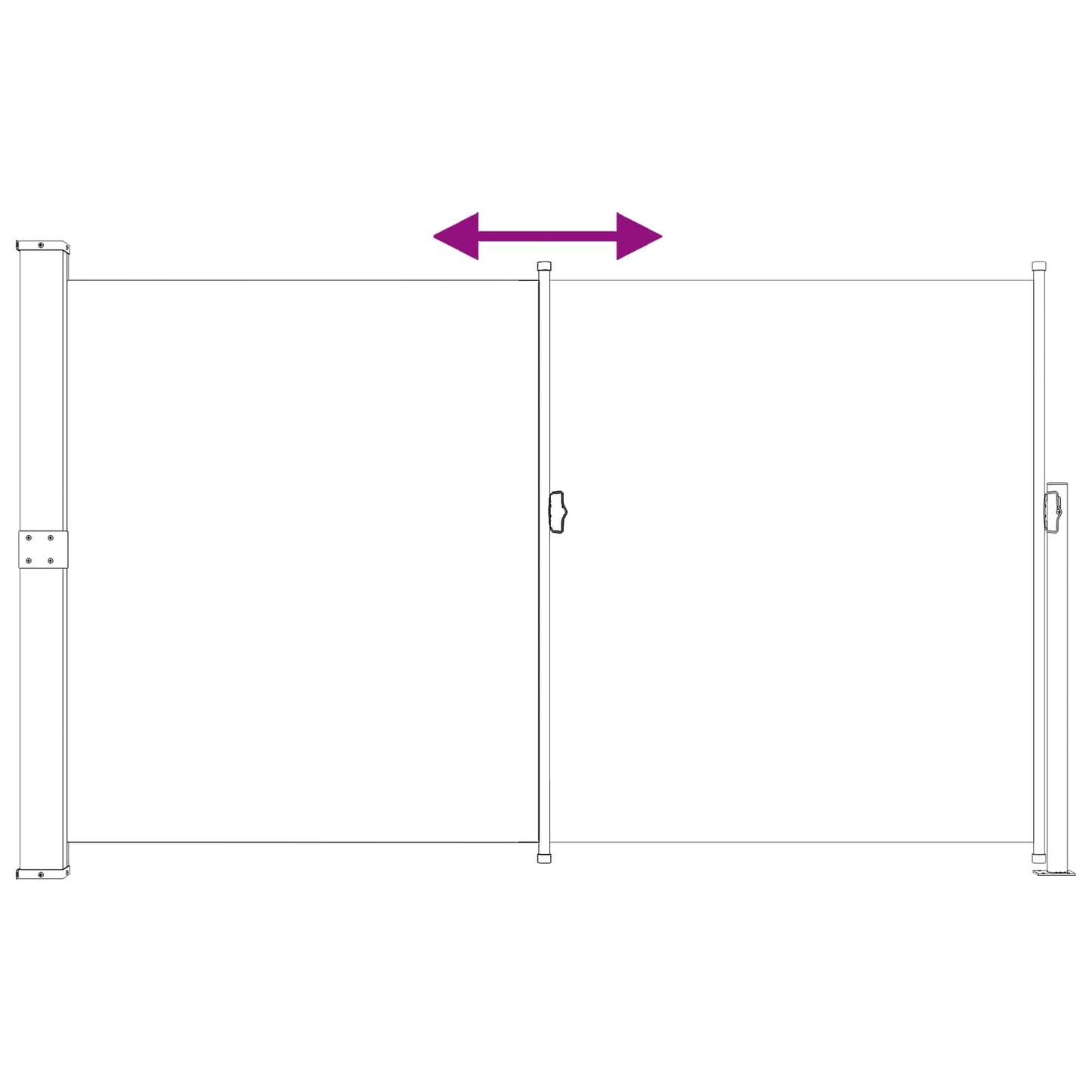 Retractable Side Awning 180 x 300 cm Polyester Rectangular