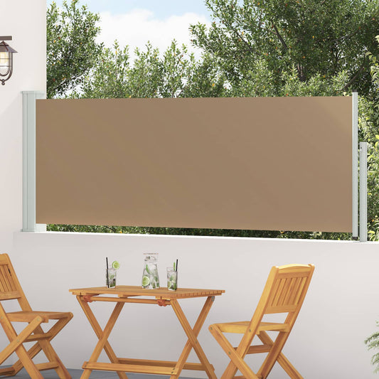 Retractable Side Awning Taupe 500 x 100 cm Polyester