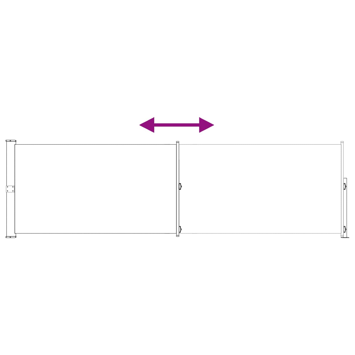 Retractable Side Awning 140 x 500 cm Polyester Rectangular