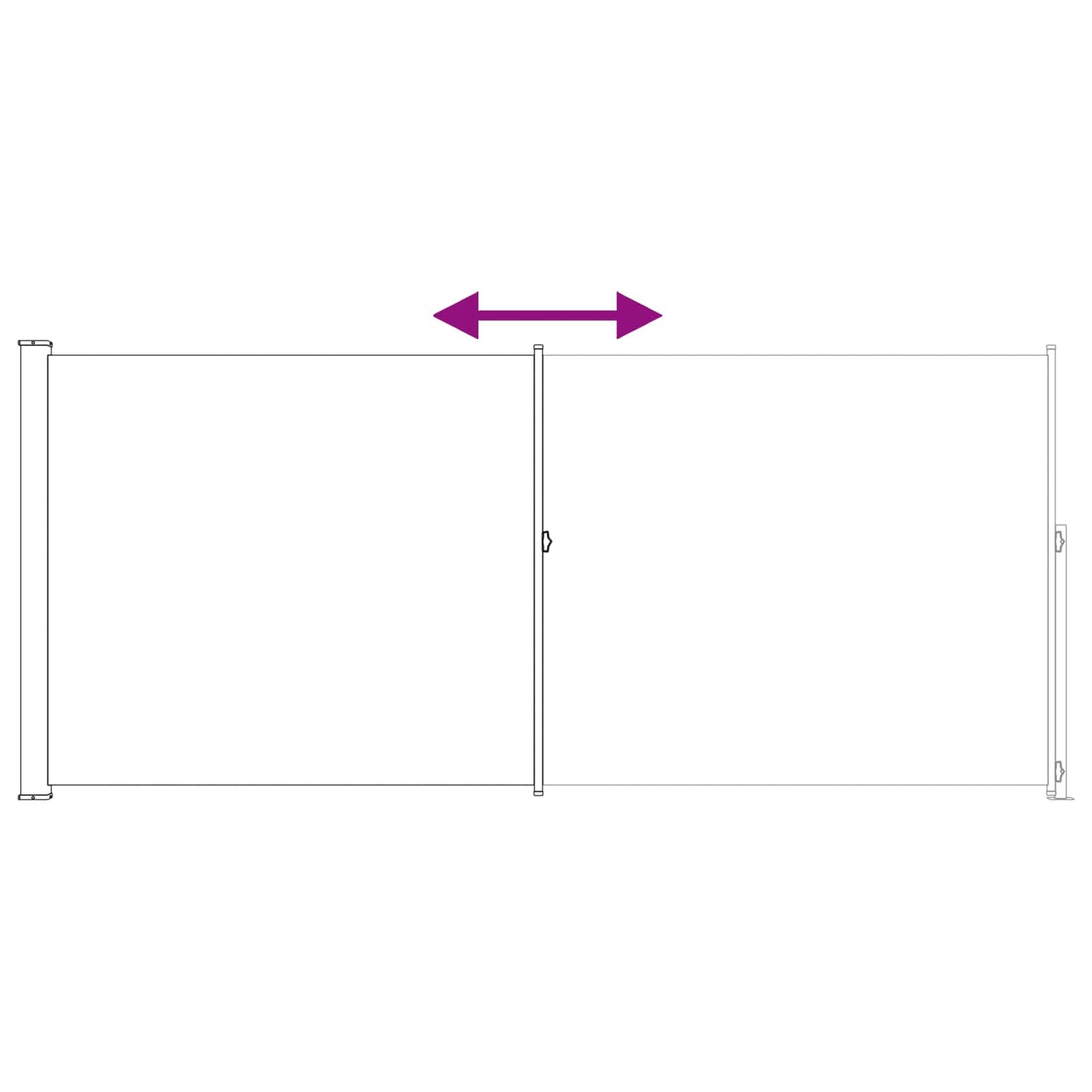 Retractable Side Awning 180 x 500 cm 100% polyester iron steel