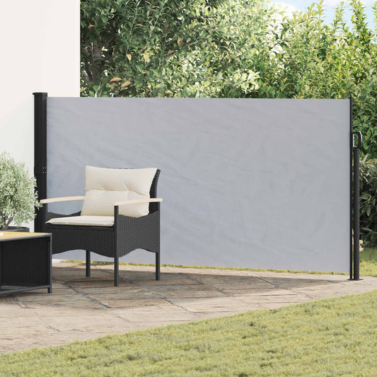 Retractable Side Awning 117 x 300 cm Polyester Rectangular Grey
