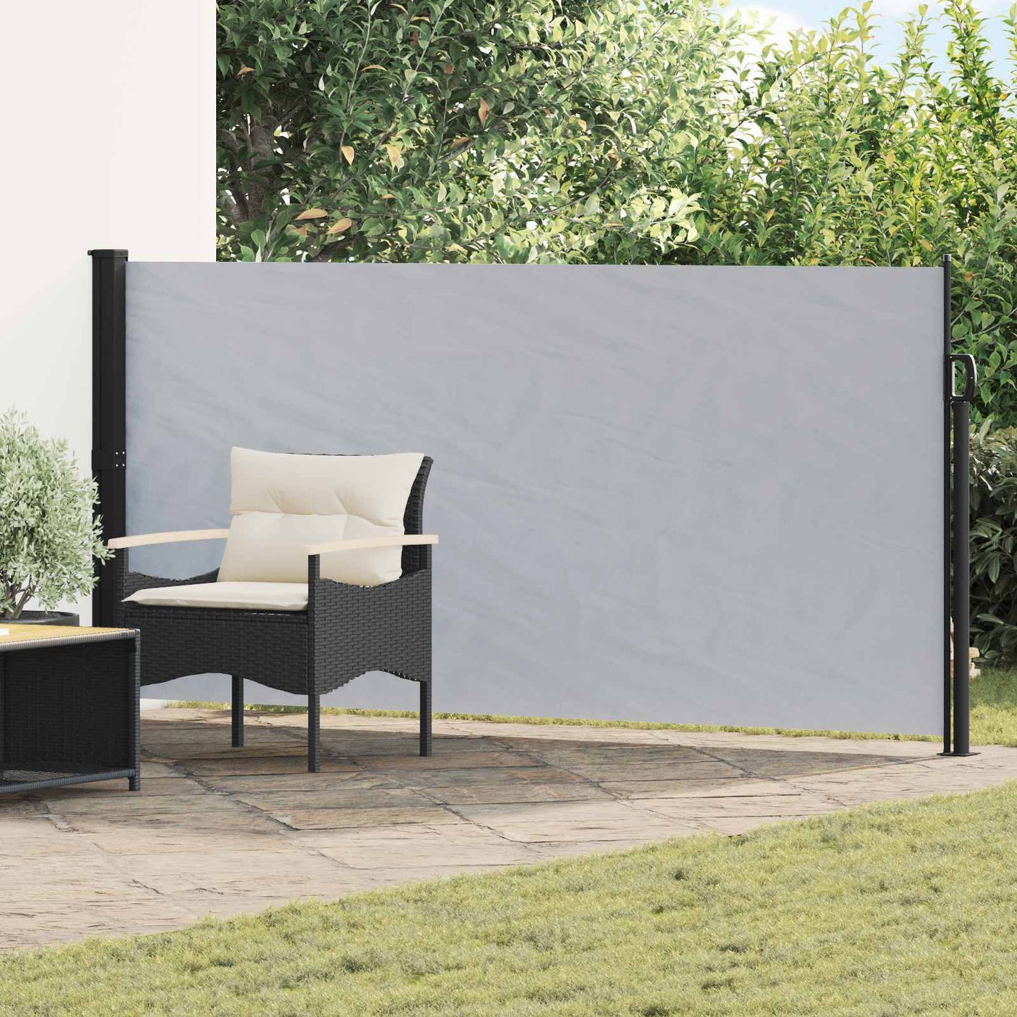 Retractable Side Awning Grey 300 x 160 cm Polyester