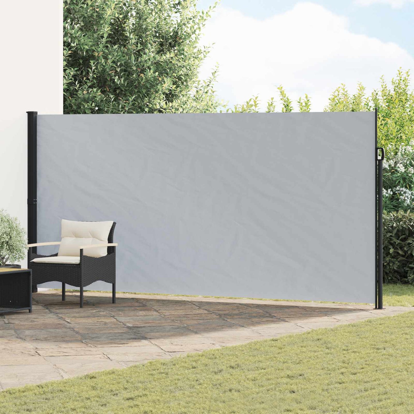Retractable Side Awning Grey 500 x 180 cm Polyester