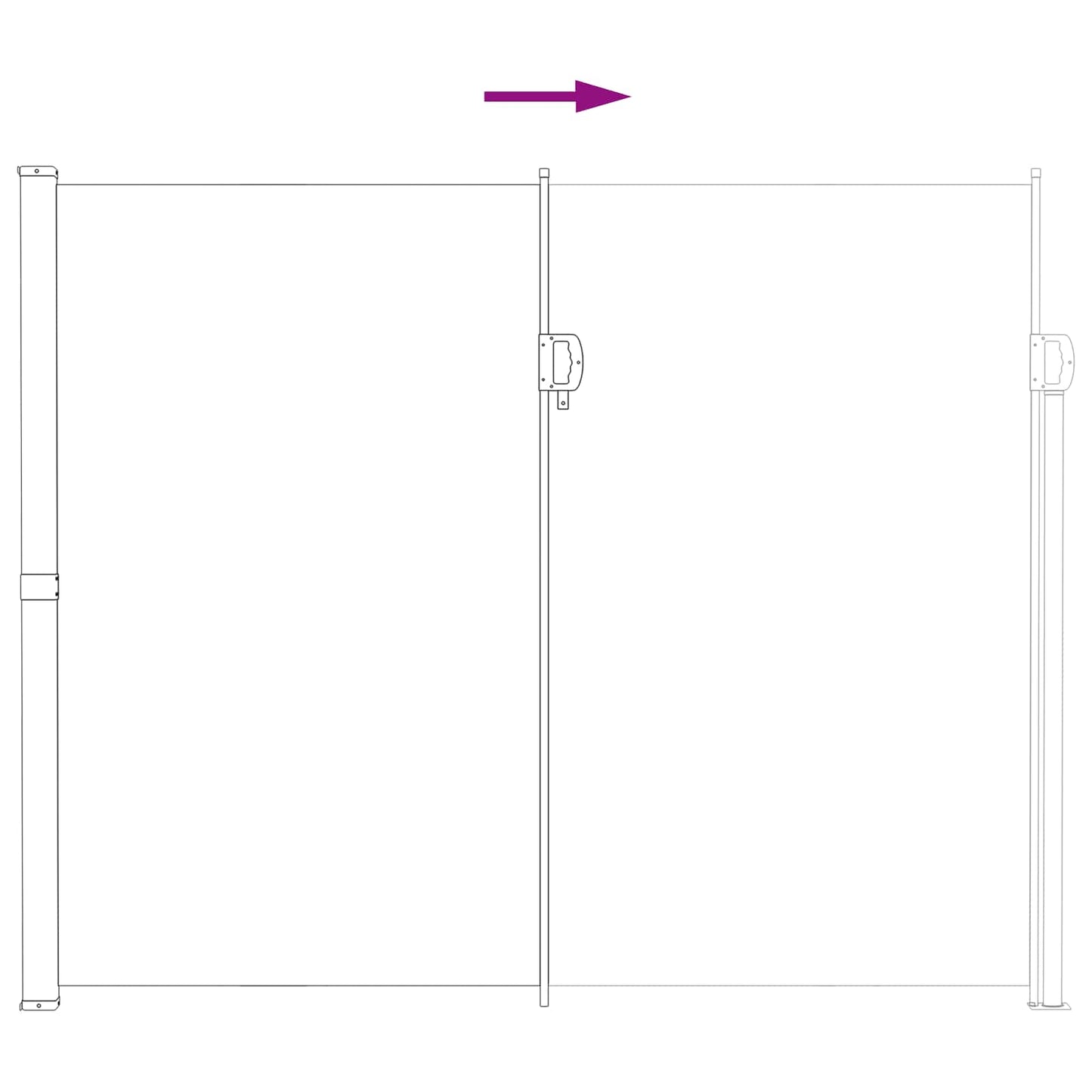 Retractable Side Awning Grey 500 x 200 cm Polyester