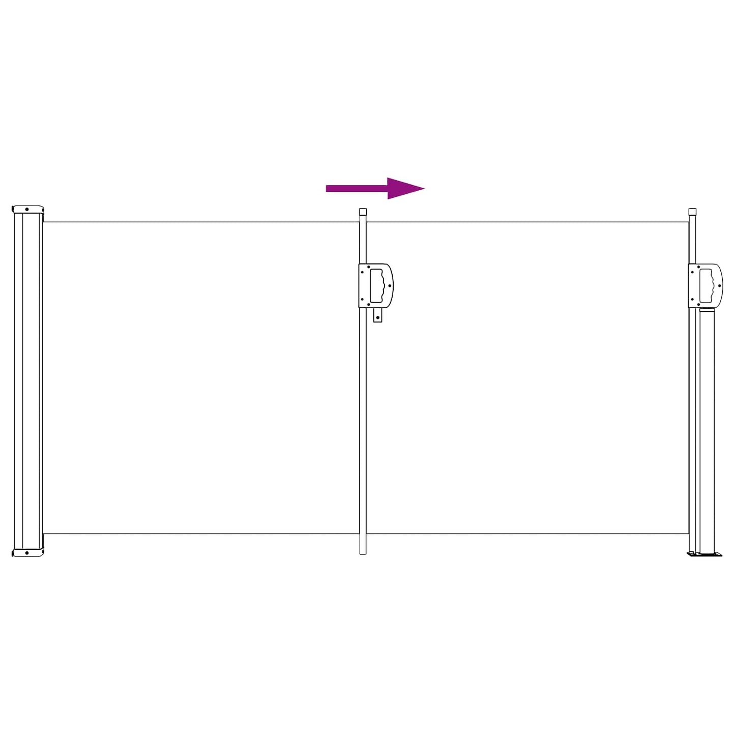 Retractable Side Awning 100 x 300 cm 100% polyester iron steel