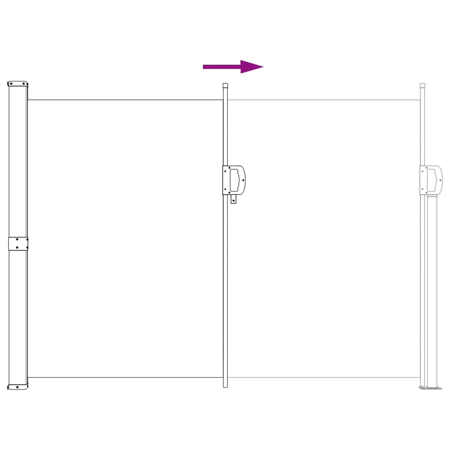 Retractable Side Awning 160 x 300 cm 100% polyester iron steel