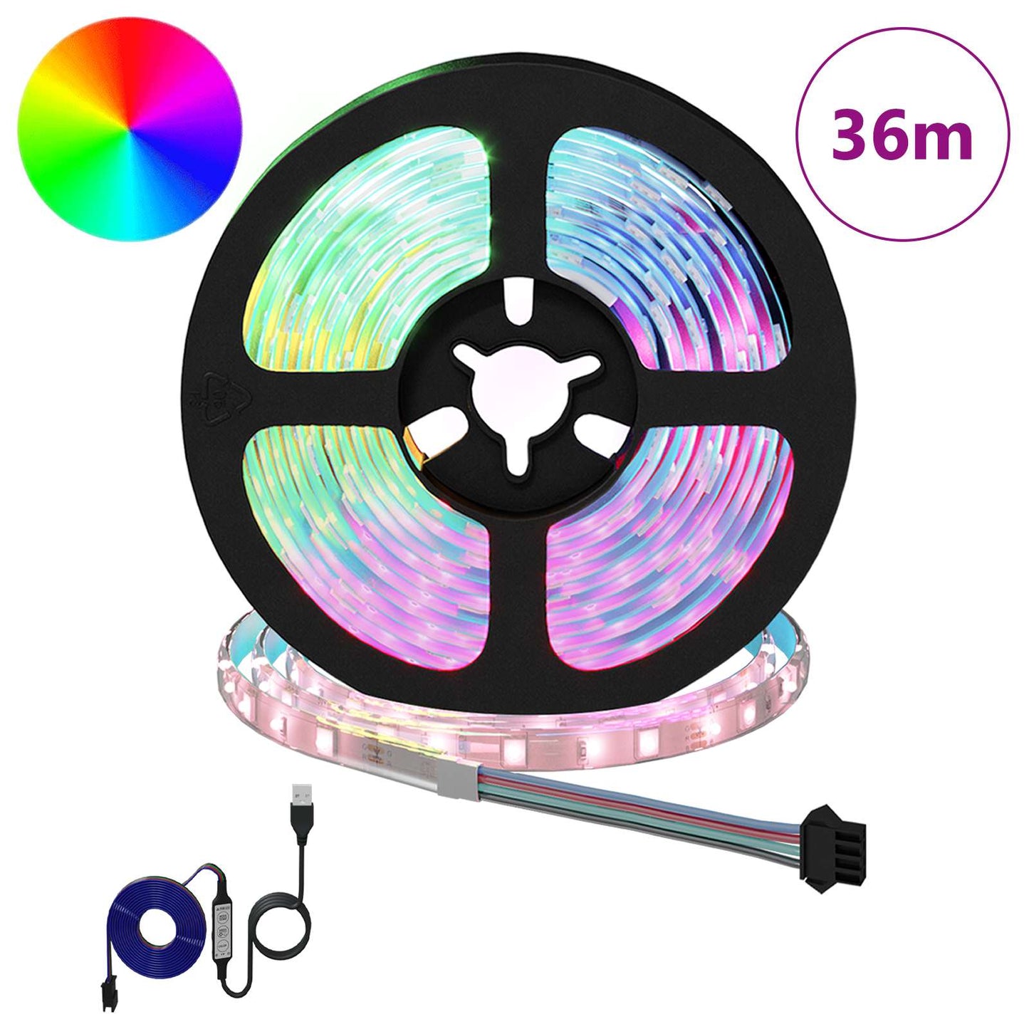 LED Strip 12 pcs Black and Transparent 3000 mm