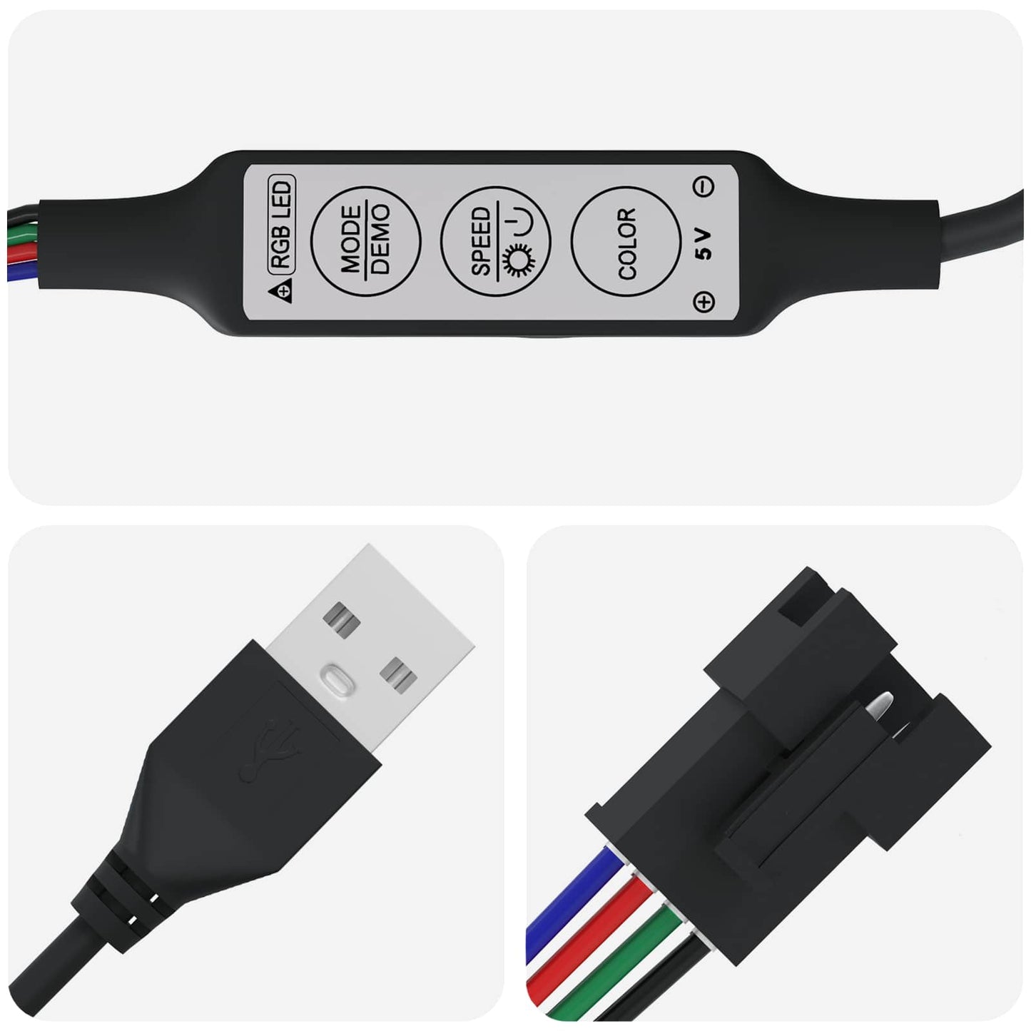 LED Strip 2 pcs Black and Transparent 3000 mm