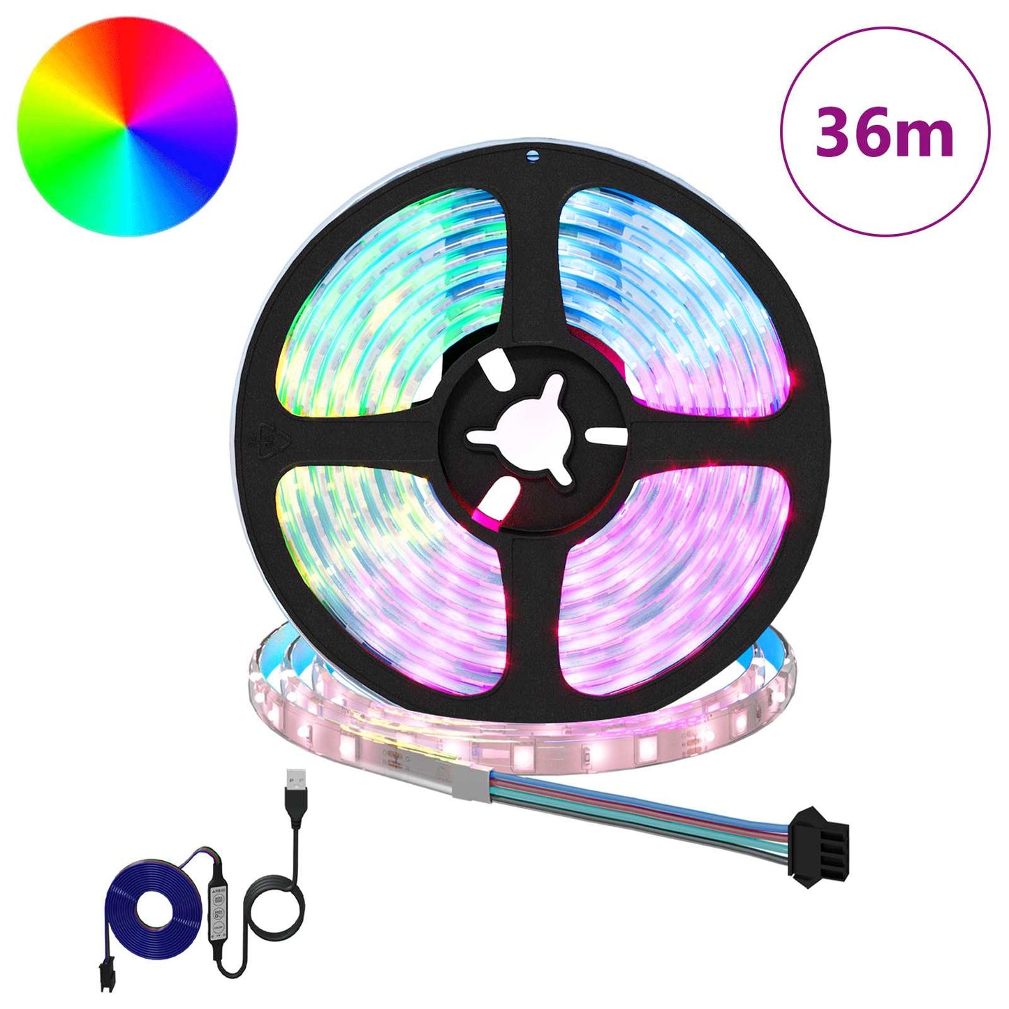 LED Strip 12 pcs Black and Transparent 3000 mm