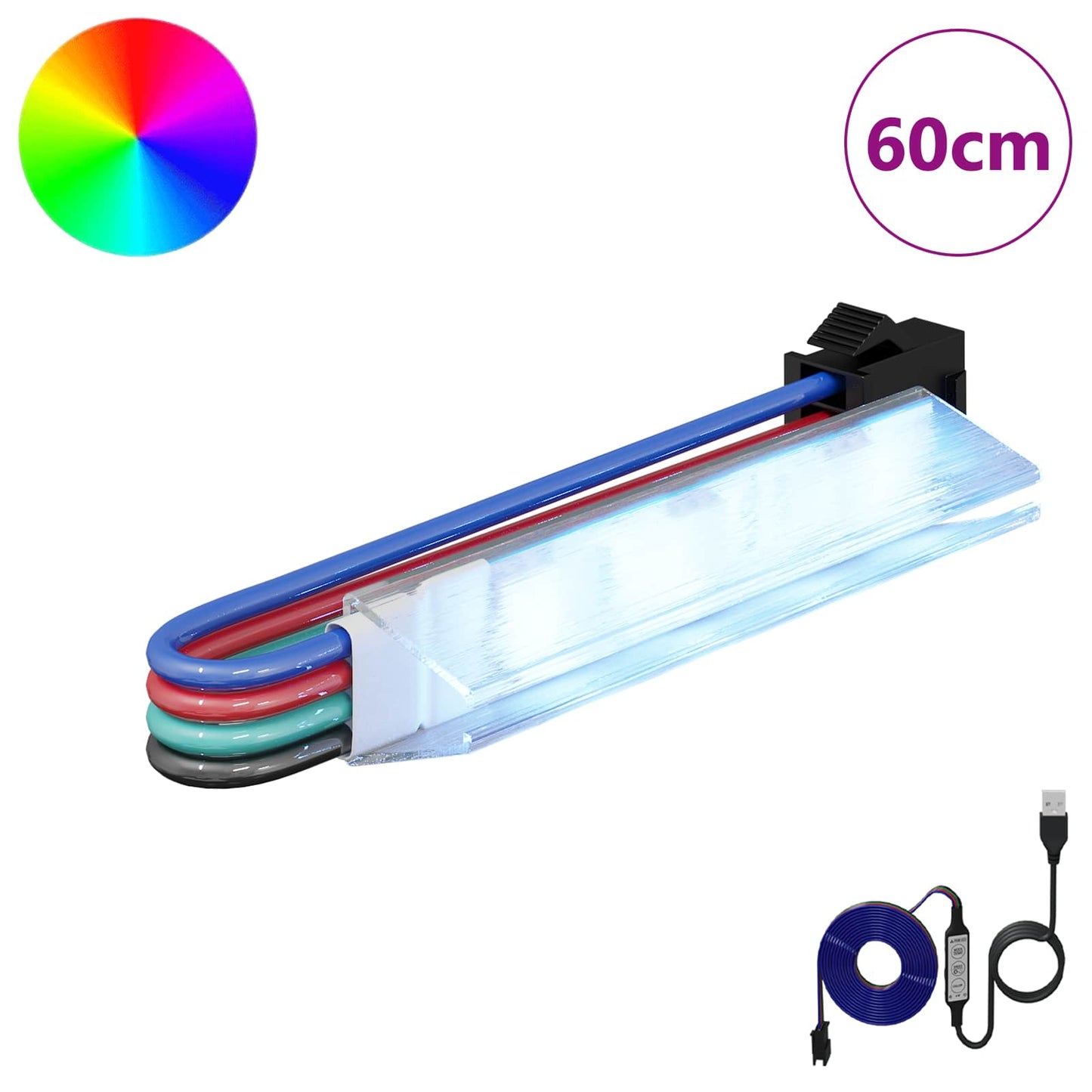 LED Strip 12 pcs Black and White 1745 mm Copper and Plastic