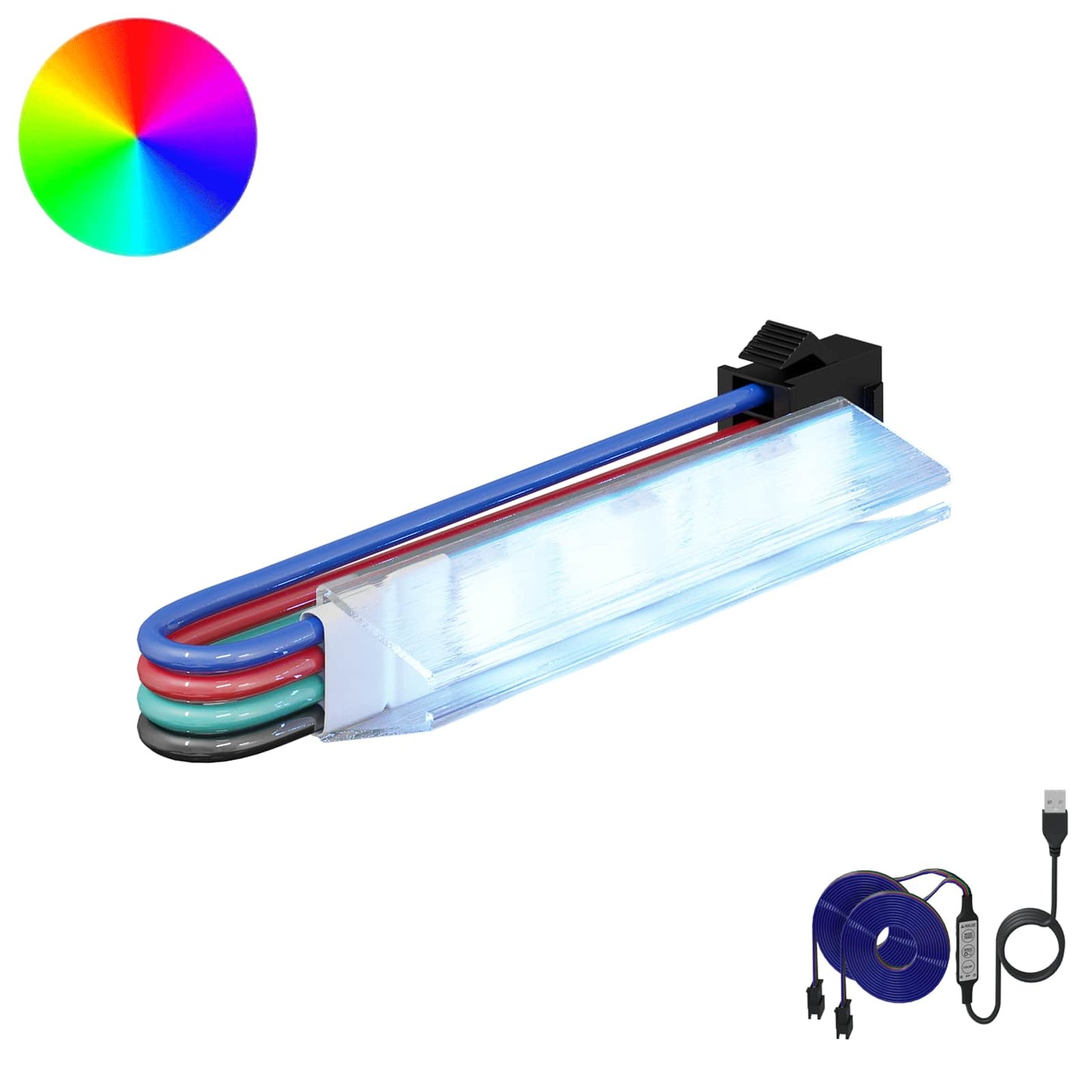 LED Strip 12 pcs Black and Multicolour 1745 mm