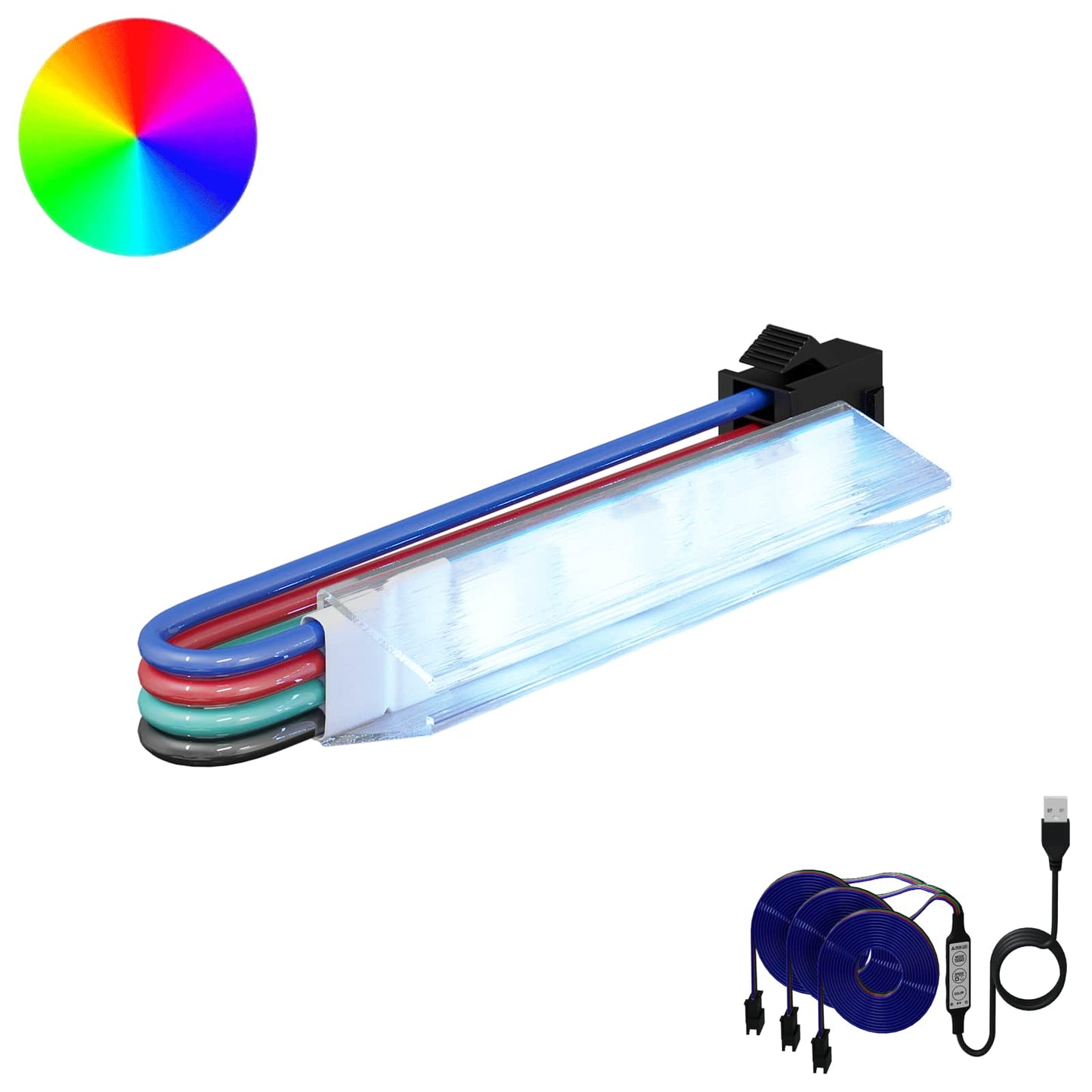 LED Strip 2 pcs Black and Multicolour 1745 mm