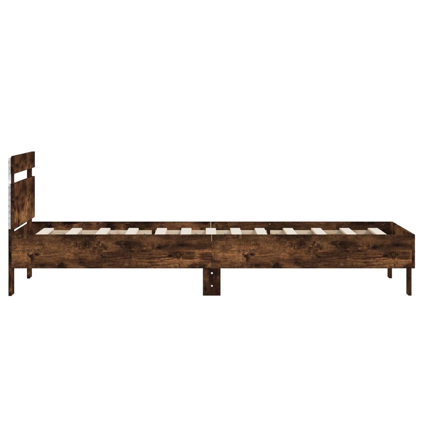 Bed Frame with LED Smoked Oak 80 x 200 cm Engineered Wood
