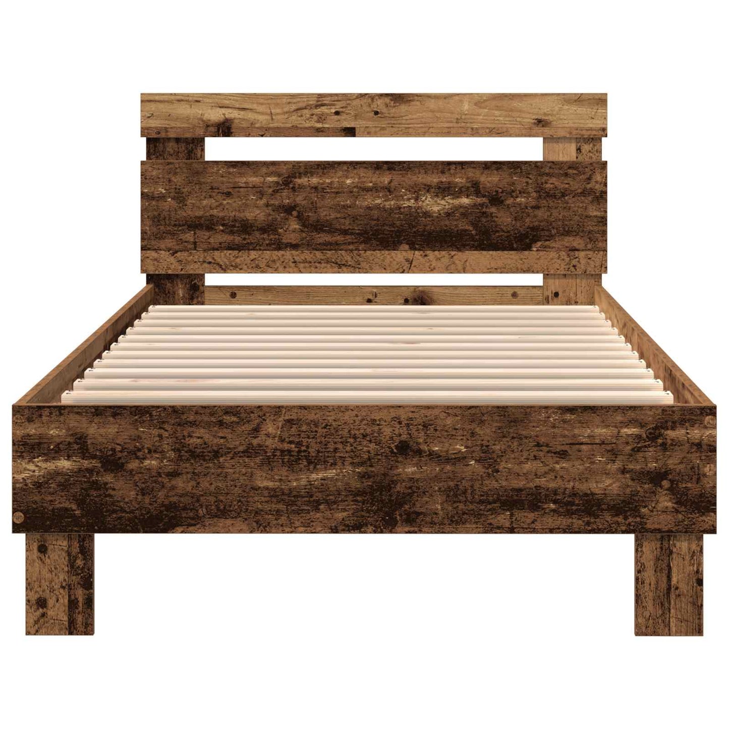 Bed Frame with LED Old Wood 80 x 200 cm Engineered Wood