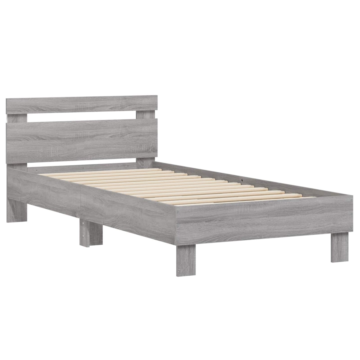 Bed Frame with LED Grey Sonoma 80 x 200 cm Engineered Wood