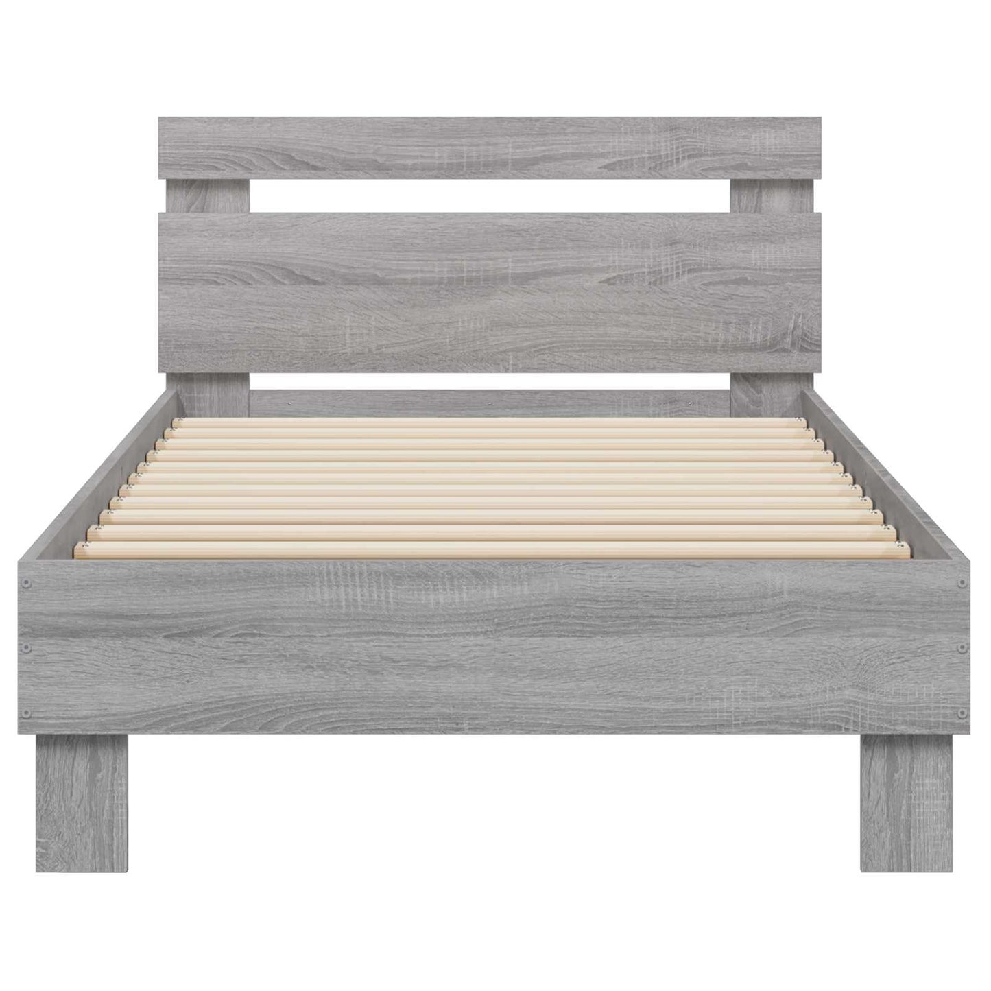 Bed Frame with LED Grey Sonoma 80 x 200 cm Engineered Wood