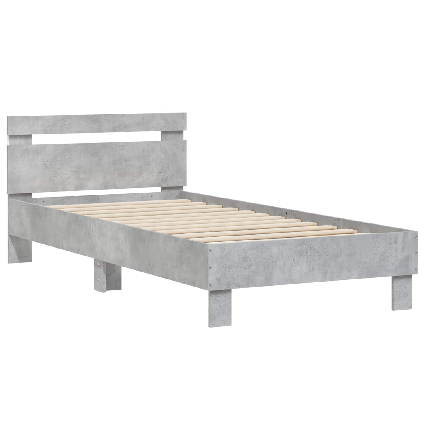 Bed Frame with LED Concrete Grey 80 x 200 cm Engineered Wood