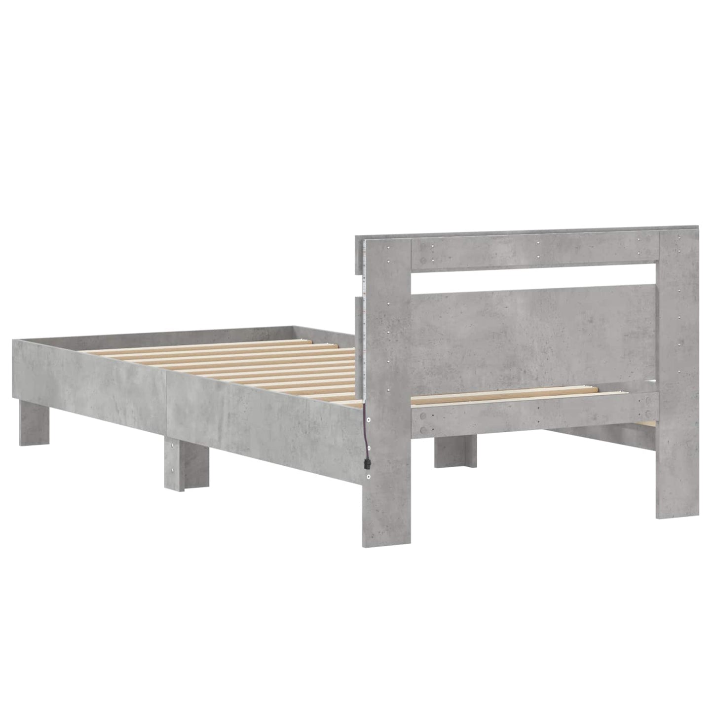 Bed Frame with LED Concrete Grey 80 x 200 cm Engineered Wood
