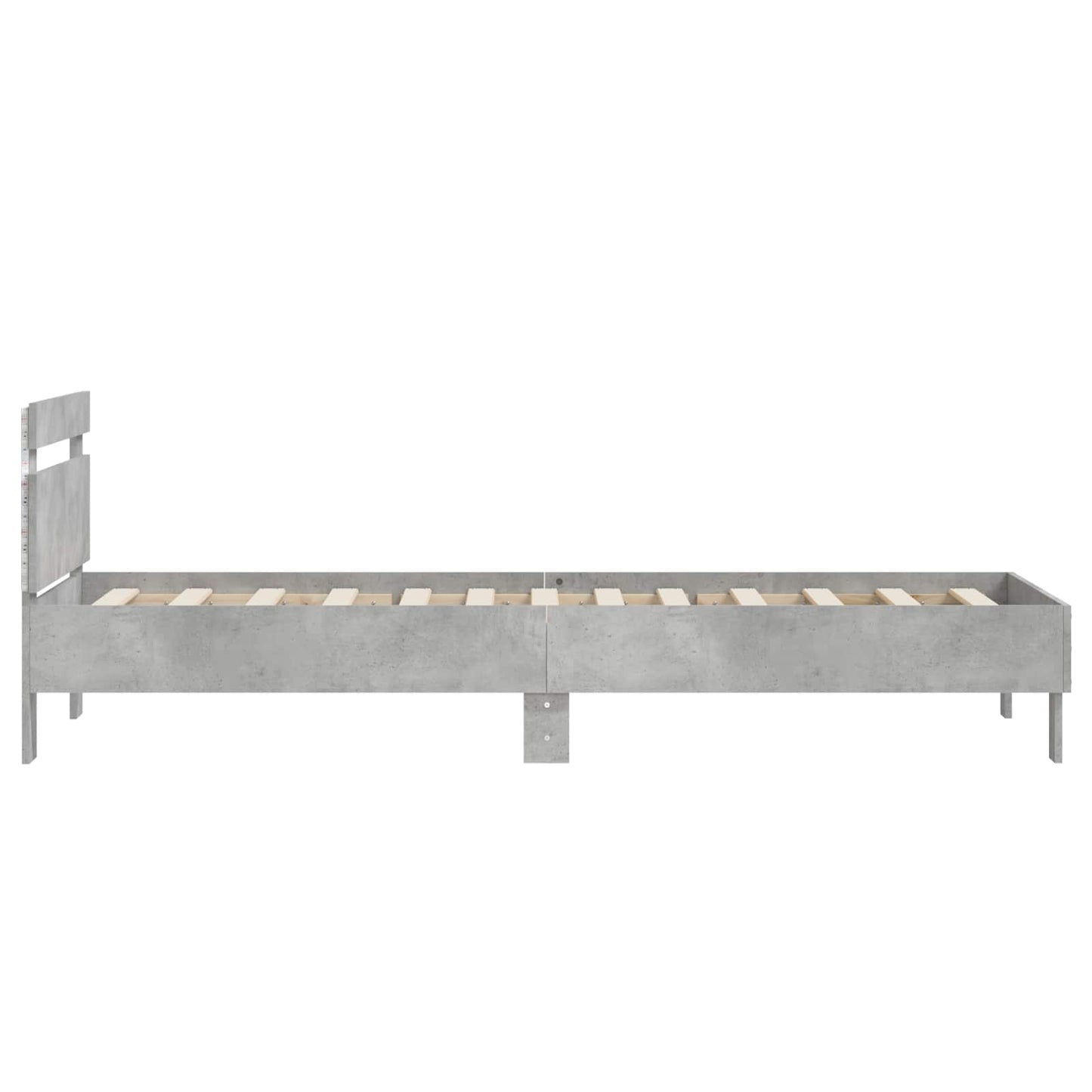 Bed Frame with LED Concrete Grey 80 x 200 cm Engineered Wood