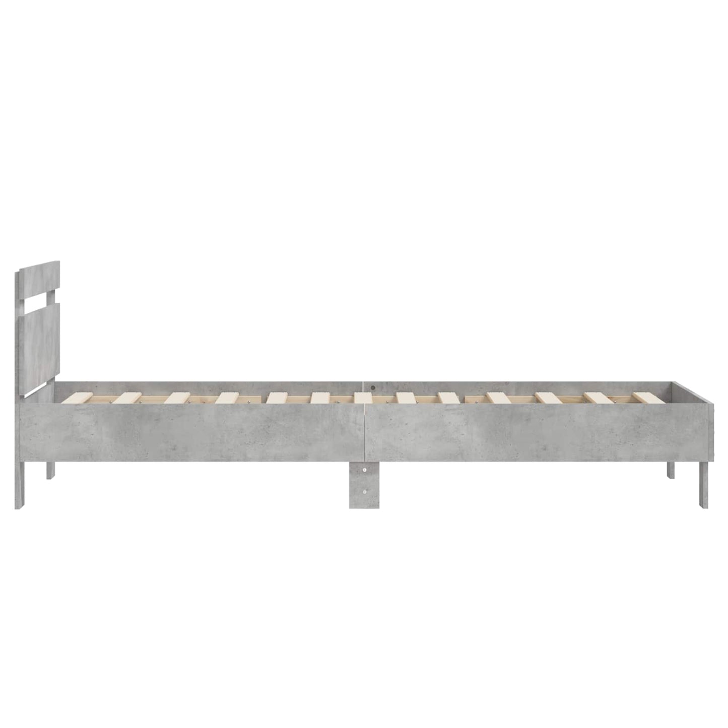 Bed Frame with Headboard Concrete Grey 80 x 200 cm