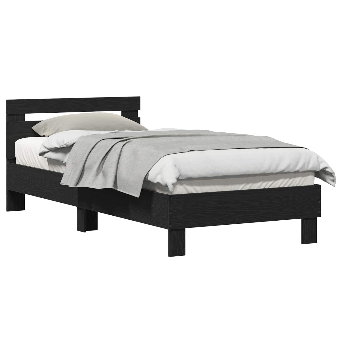 Bed Frame with Headboard Black Oak 80 x 200 cm Engineered Wood