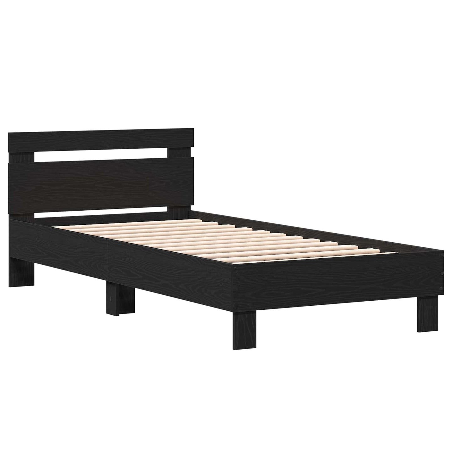 Bed Frame with Headboard Black Oak 80 x 200 cm Engineered Wood