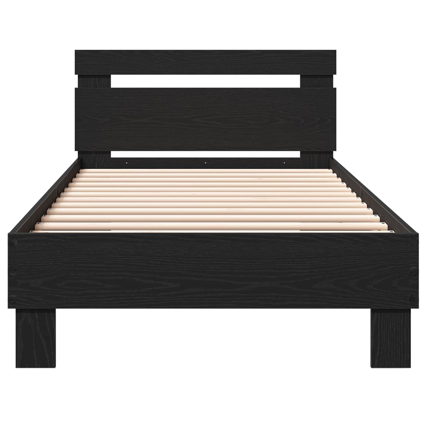 Bed Frame with Headboard Black Oak 80 x 200 cm Engineered Wood