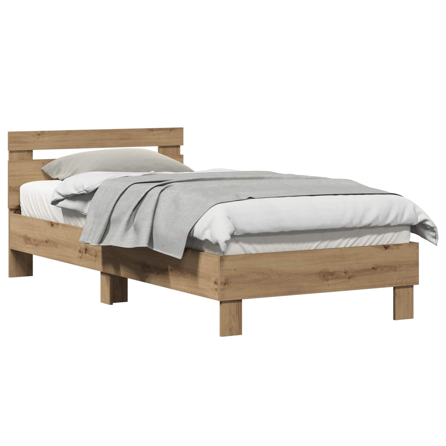 Bed Frame with Headboard Artisan Oak 80 x 200 cm
