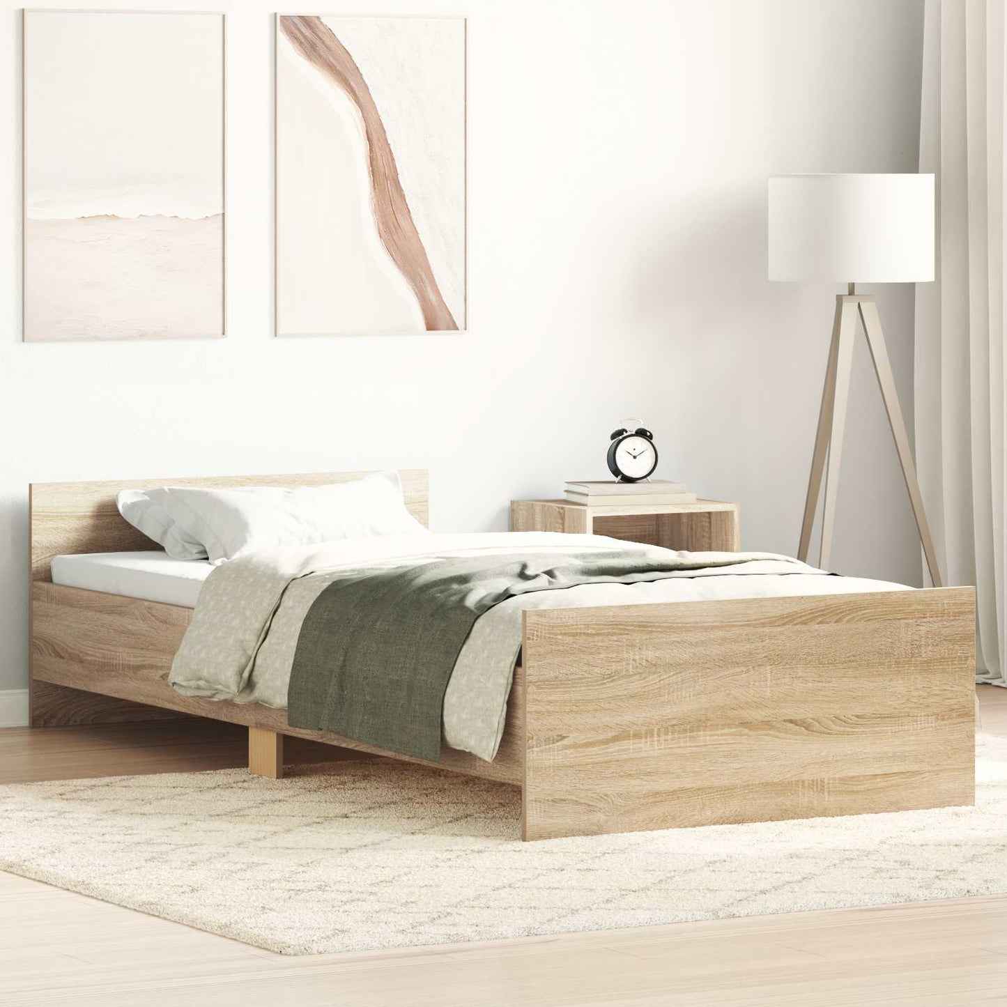 Bed Frame with Headboard Sonoma Oak 80 x 200 cm Engineered Wood