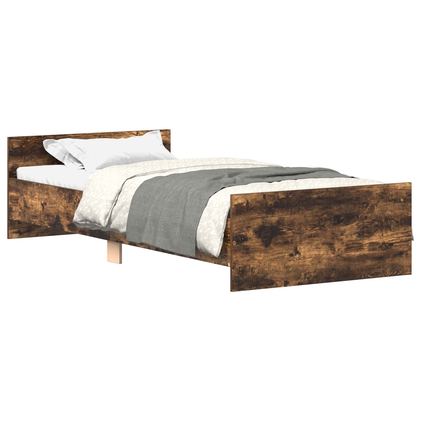 Bed Frame with Headboard Smoked Oak 80 x 200 cm Engineered Wood