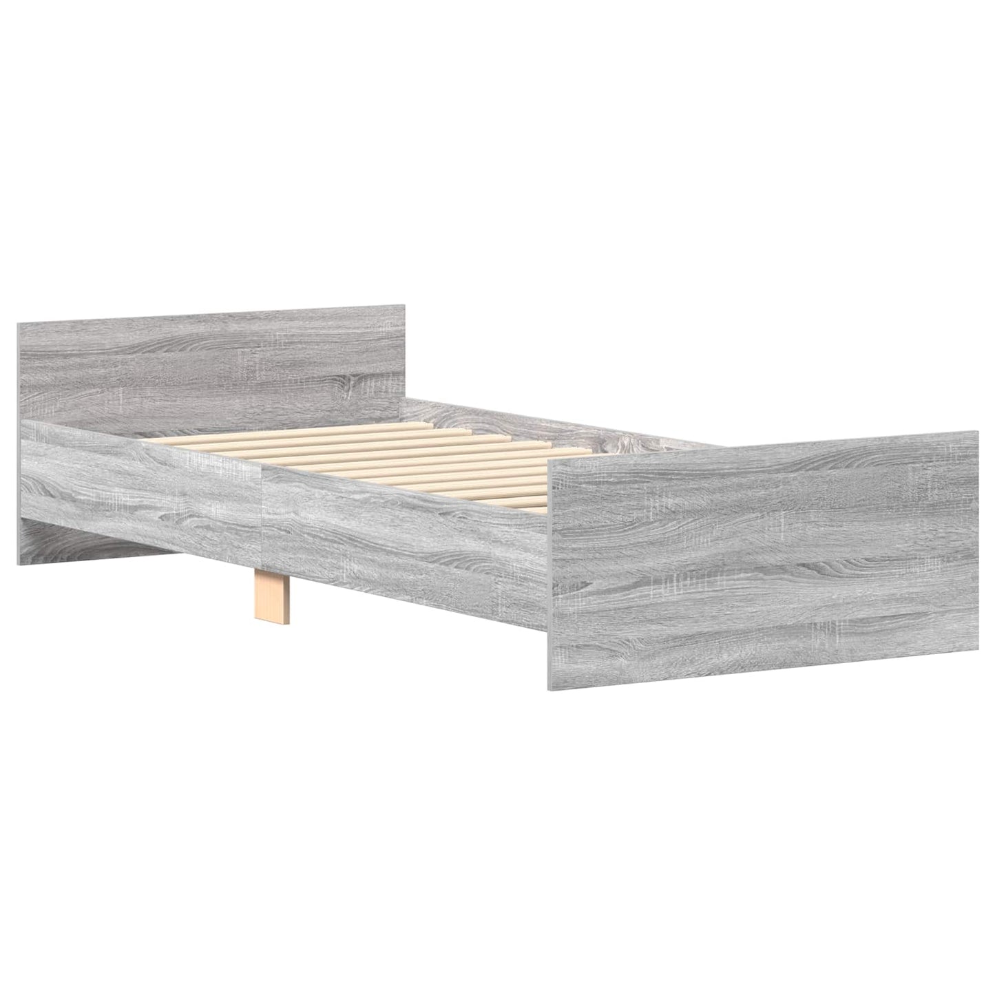 Bed Frame with Headboard Grey Sonoma 80 x 200 cm