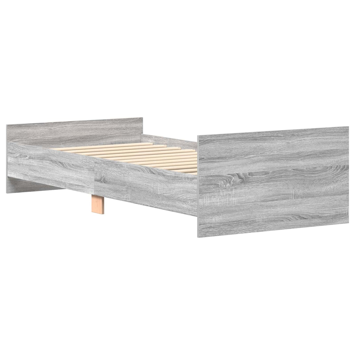 Bed Frame with Headboard Grey Sonoma 80 x 200 cm
