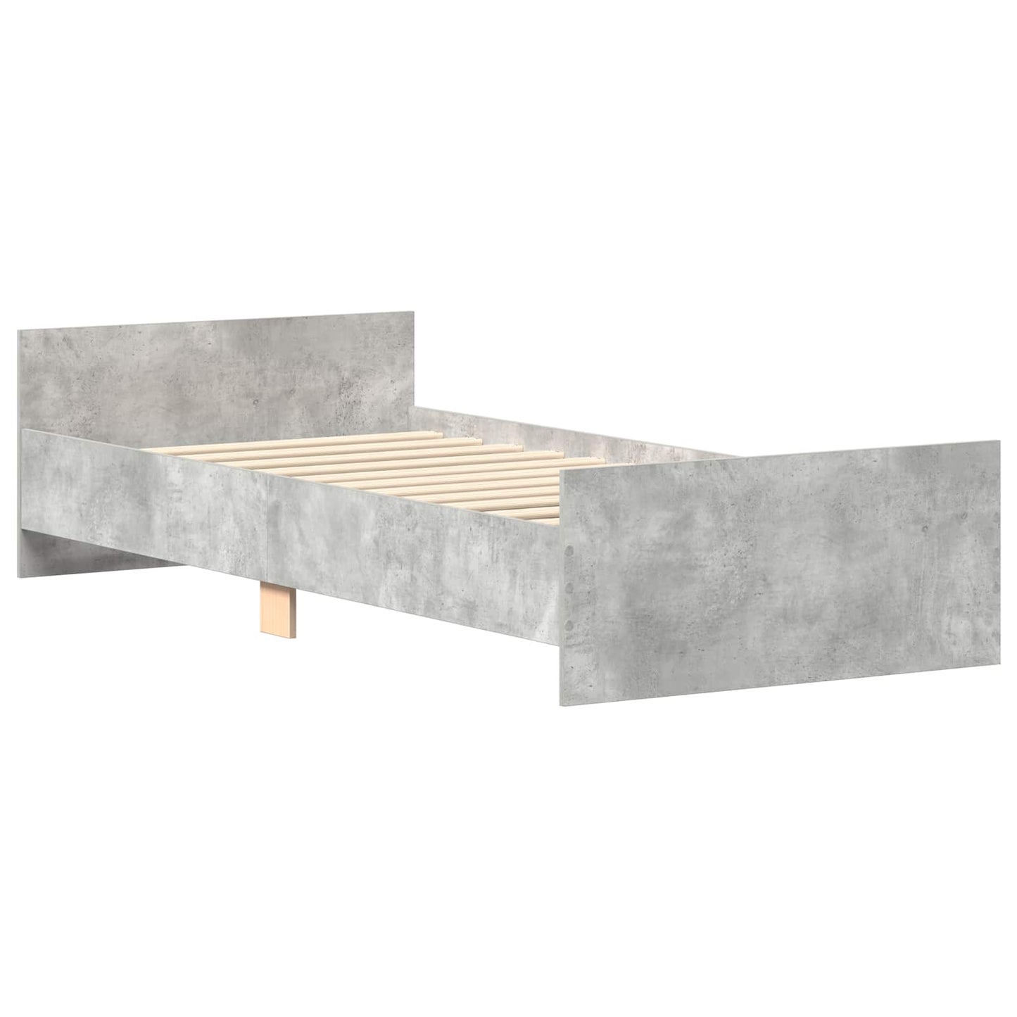 Bed Frame with Headboard Concrete Grey 80 x 200 cm