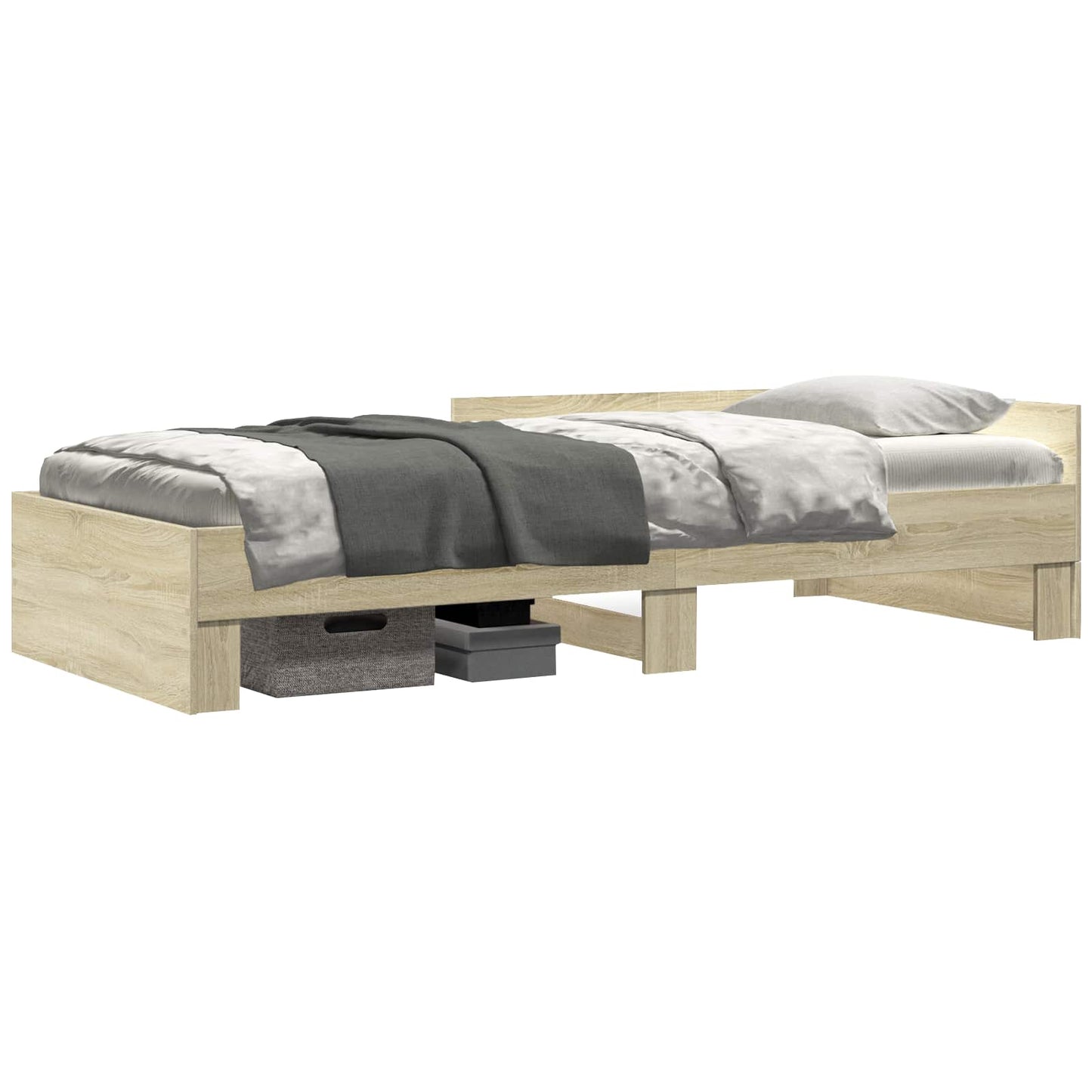 Bed Frame with Headboard Sonoma Oak 80 x 200 cm Engineered Wood