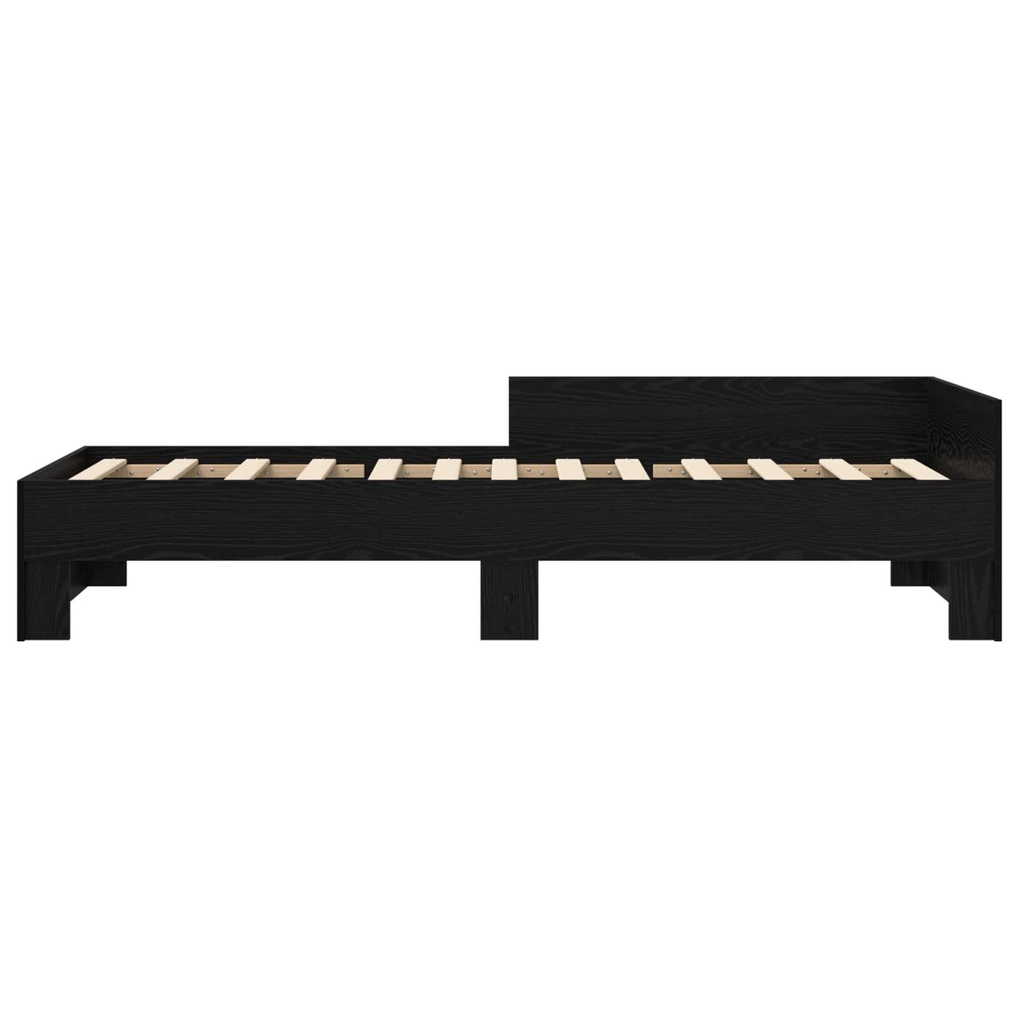 Bed Frame with Headboard Black Oak 80 x 200 cm Engineered Wood