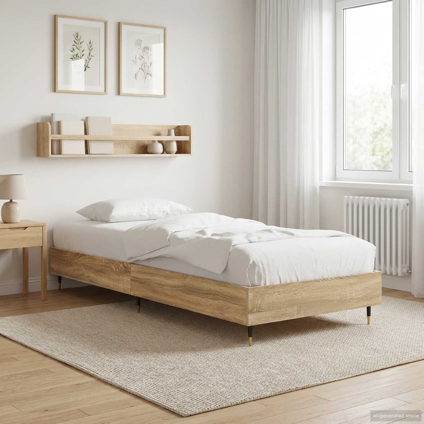 Bed Frame Sonoma Oak 80 x 200 cm Engineered Wood