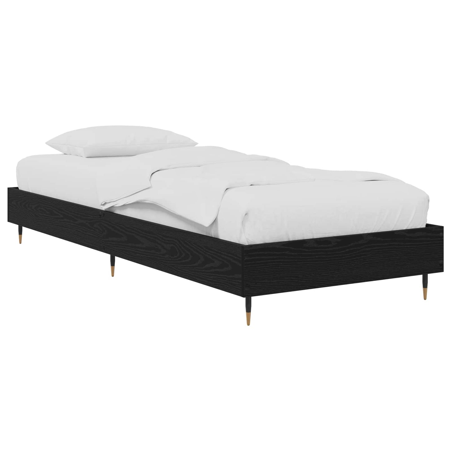 Bed Frame Black Oak 80 x 200 cm Engineered Wood