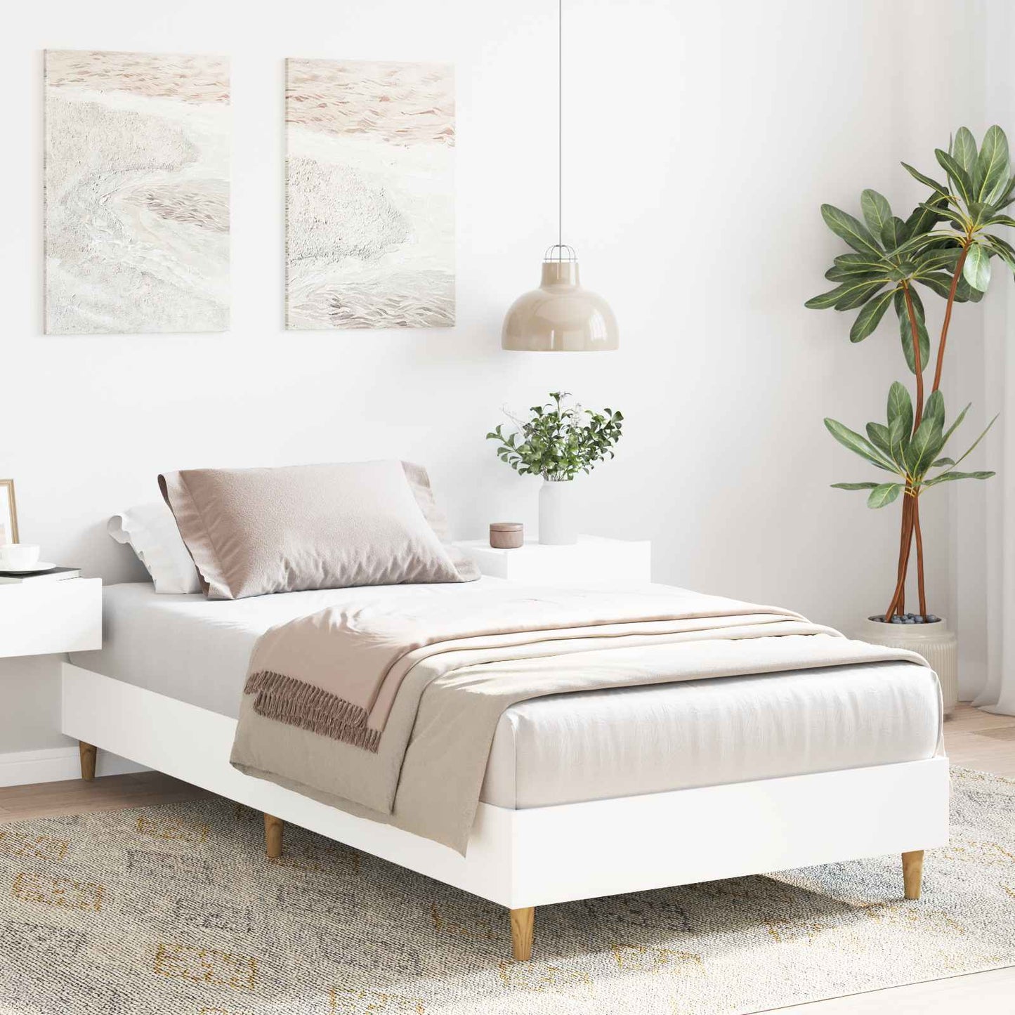 Bed Frame White 80 x 200 cm Engineered Wood