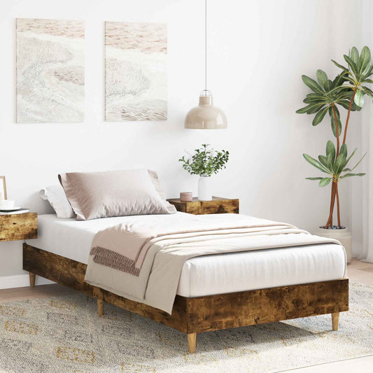 Bed Frame Smoked Oak 80 x 200 cm Engineered Wood