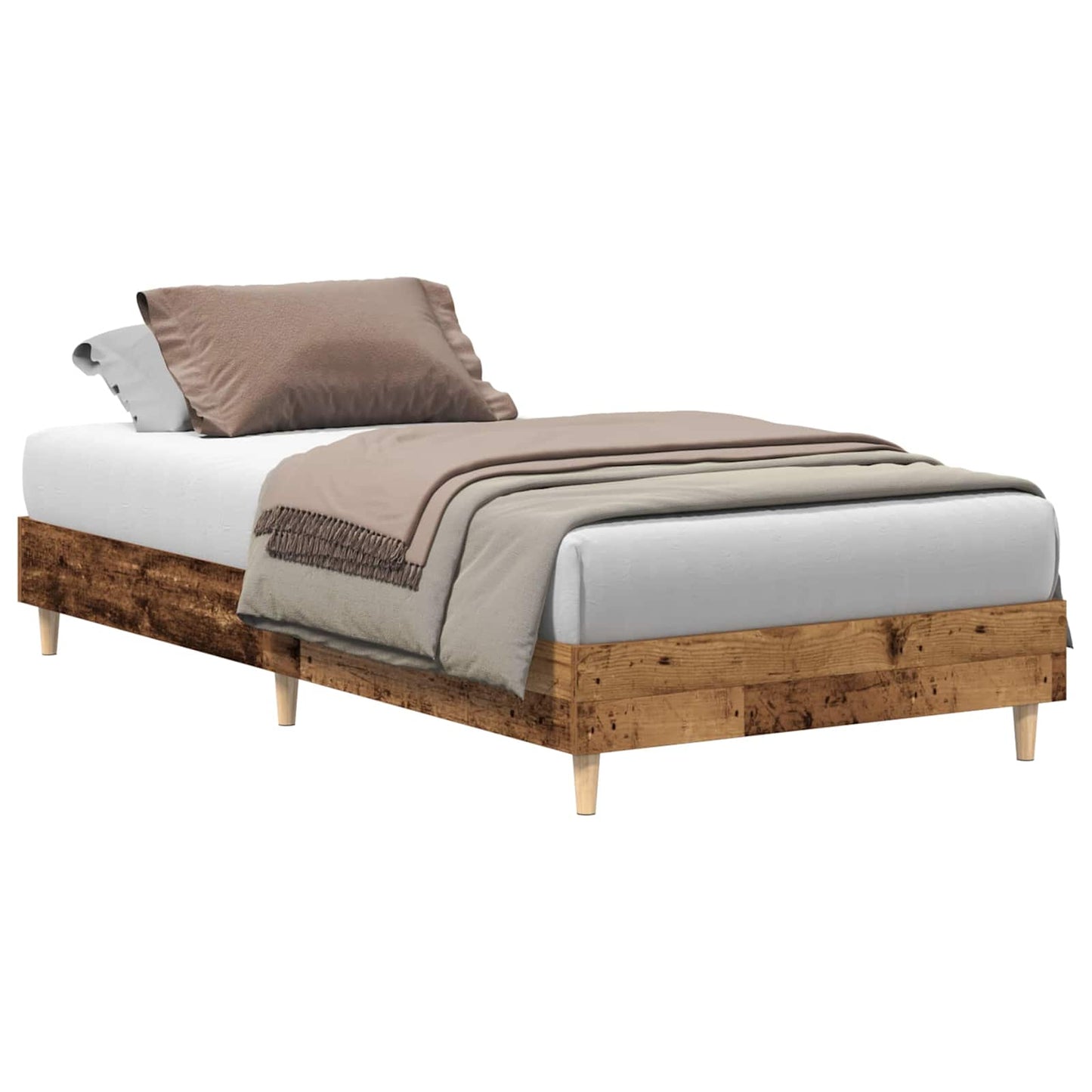 Bed Frame Old Wood 80 x 200 cm Engineered Wood