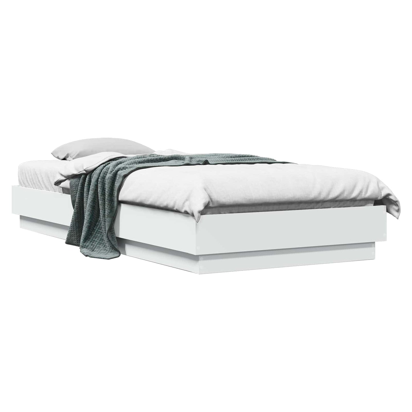 Floor Bed Frame White 80 x 200 cm Engineered Wood