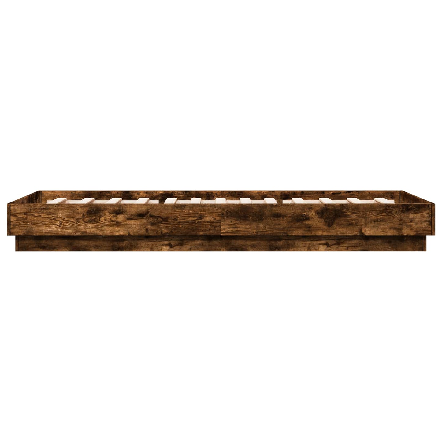 Floor Bed Frame Smoked Oak 80 x 200 cm Engineered Wood